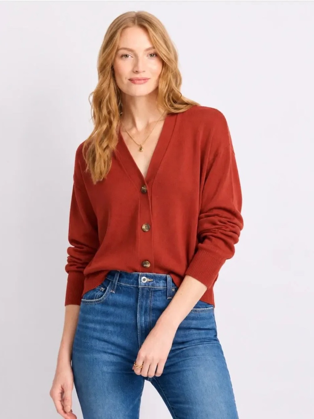 Fortune + Ivy Long-Sleeve Button Down Cardigan Size Large